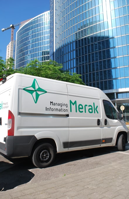 A picture of a parked Merak van
