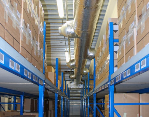 A picture of an aisle in the climate chamber