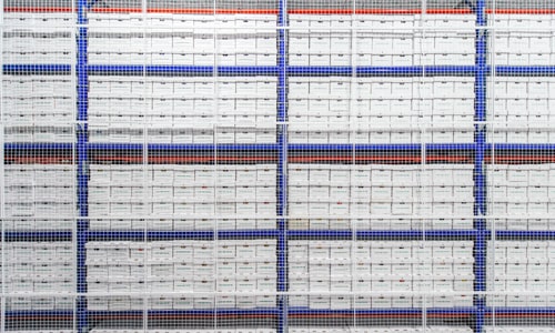Stacked pallet boxes in a Merak warehouse